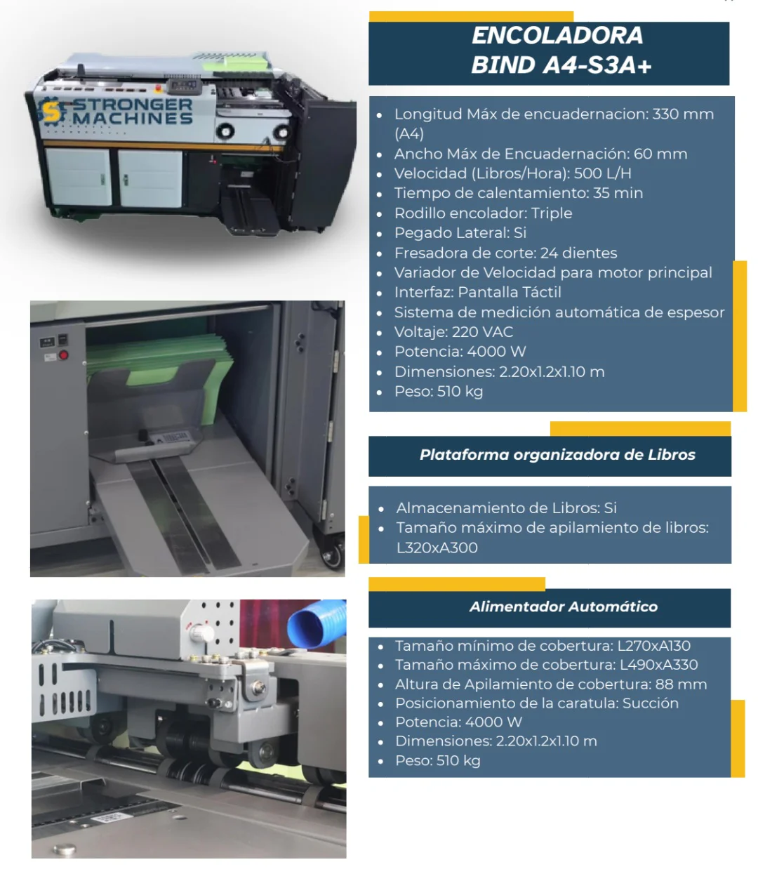 Encoladora BIND A4-S3A+ — Encoladora de papel para encuadernación profesional. Kethal Business, Lima, Perú